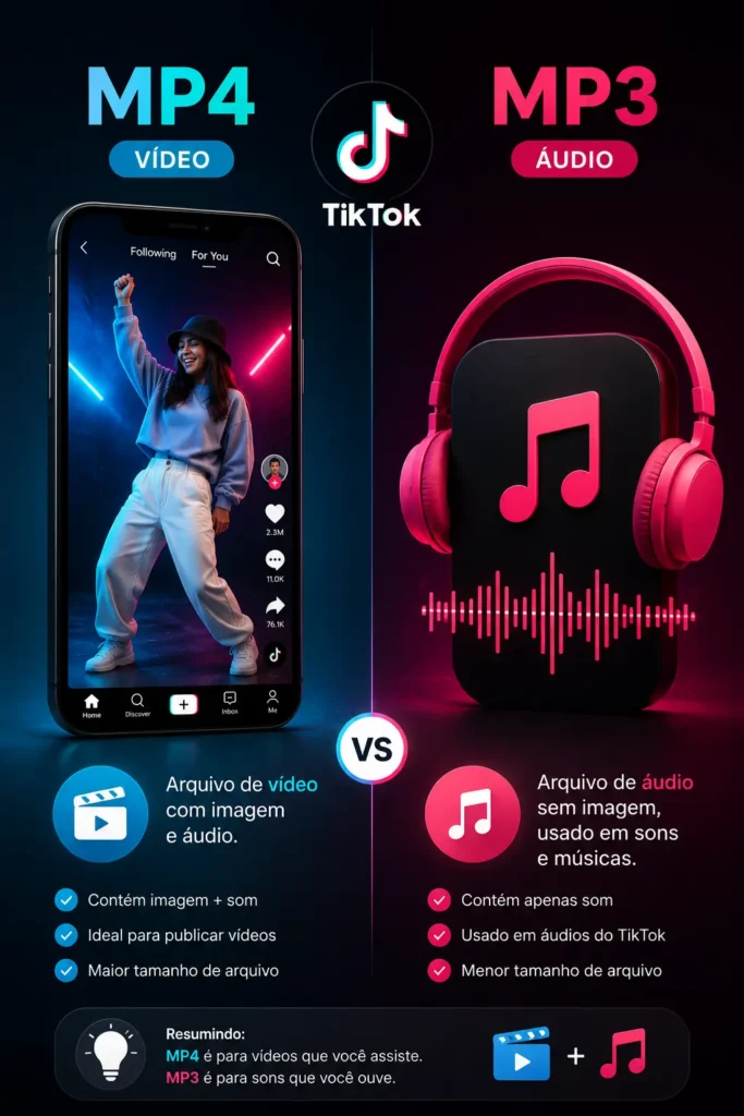 O que é MP4 e o que é MP3 no contexto do TikTok